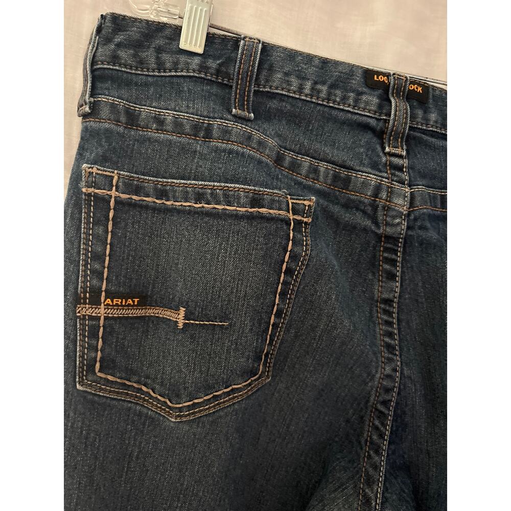 Ariat Rebar M4 Jeans 36x36 Relaxed Boot Cut Blue Denim Jeans Western - Picture 6 of 7